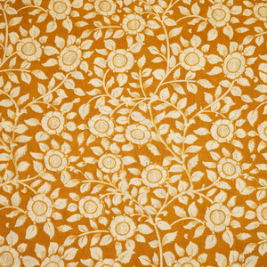 Mustard Floral Bagru Print Cotton Fabric SCF-24218