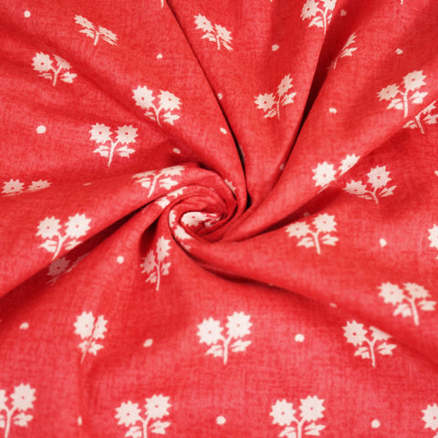 Peach Pink Bagru Print Cotton Fabric SCF-24220