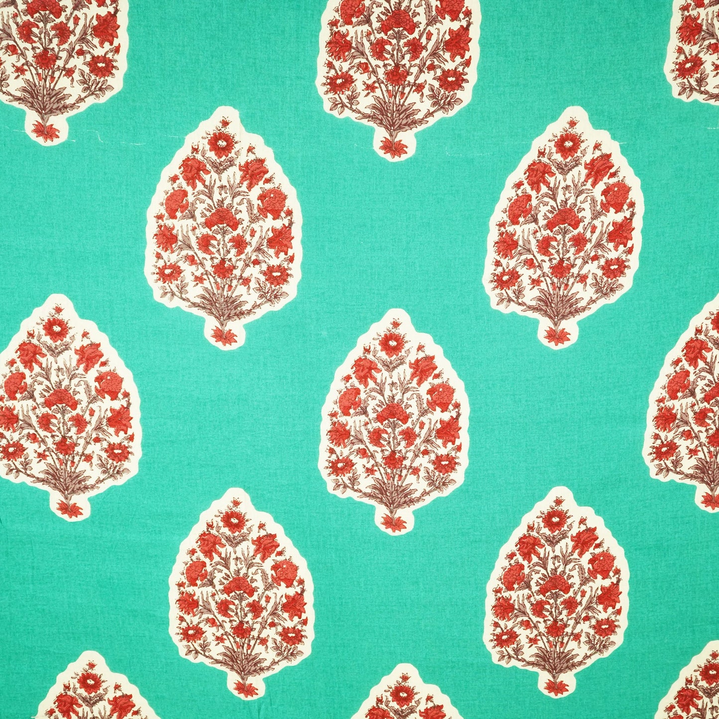 Green Handblock Print Cotton Fabric SCF-24221