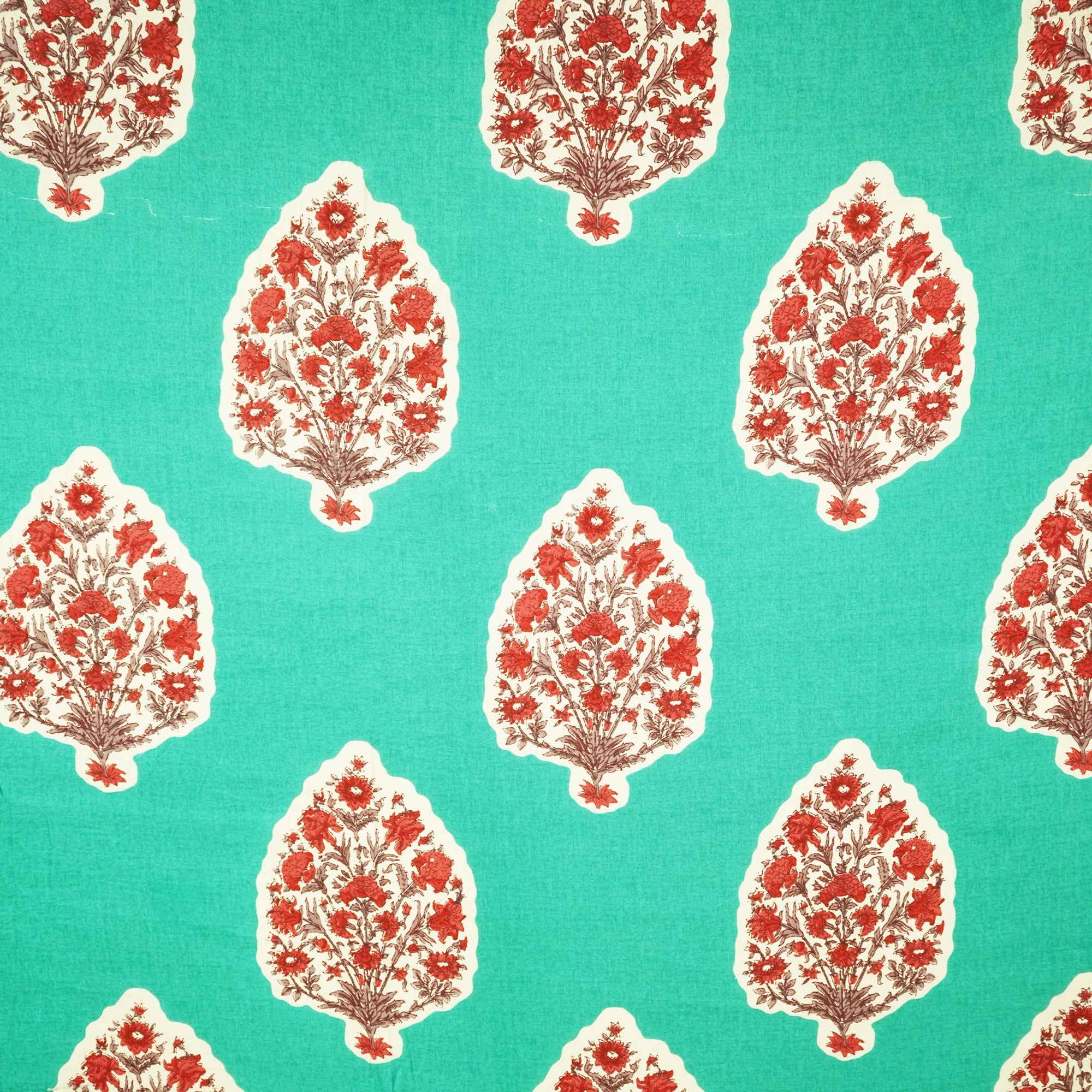 Green Handblock Print Cotton Fabric SCF-24221