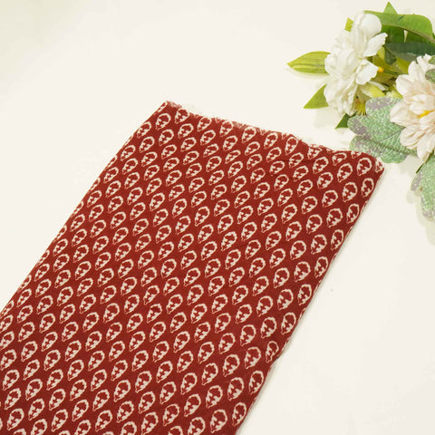 Maroon Bagru Print Cotton Fabric SCF-24242