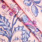 Peach Floral Print Cotton Fabric HP-24249