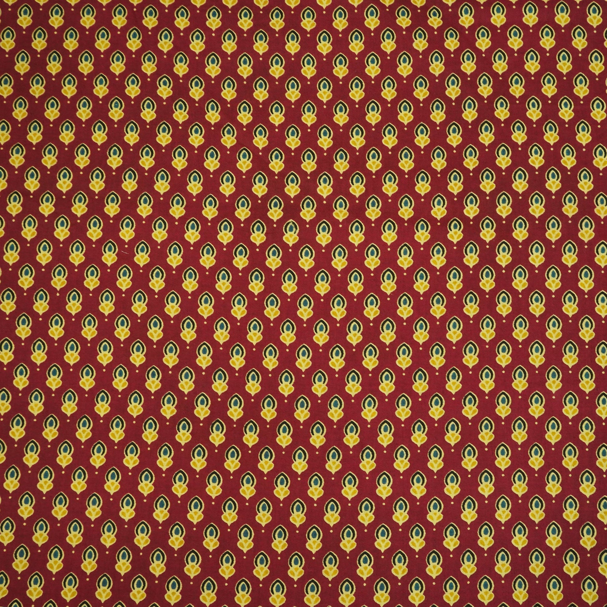 Maroon Ajrakh Print Cotton Fabric HP-24255