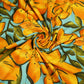 Mustard Floral Print Cotton Fabric HP-24257