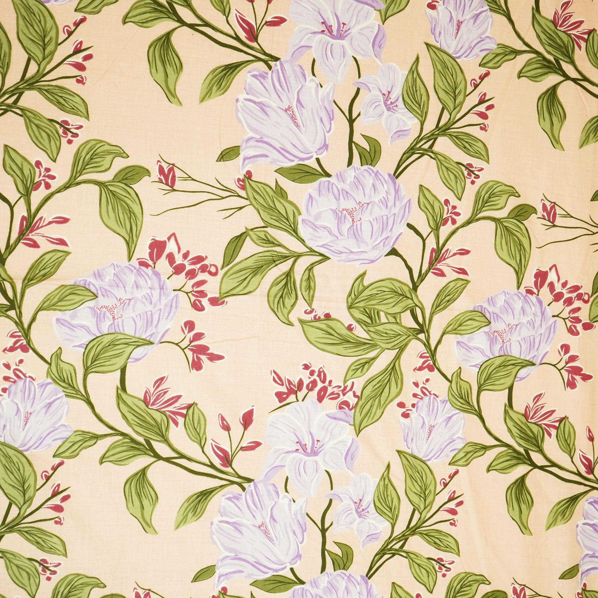 Peach Masaba Print Cotton Fabric HP-24258