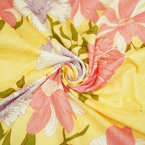 Yellow Masaba Print Cotton Fabric HP-24262