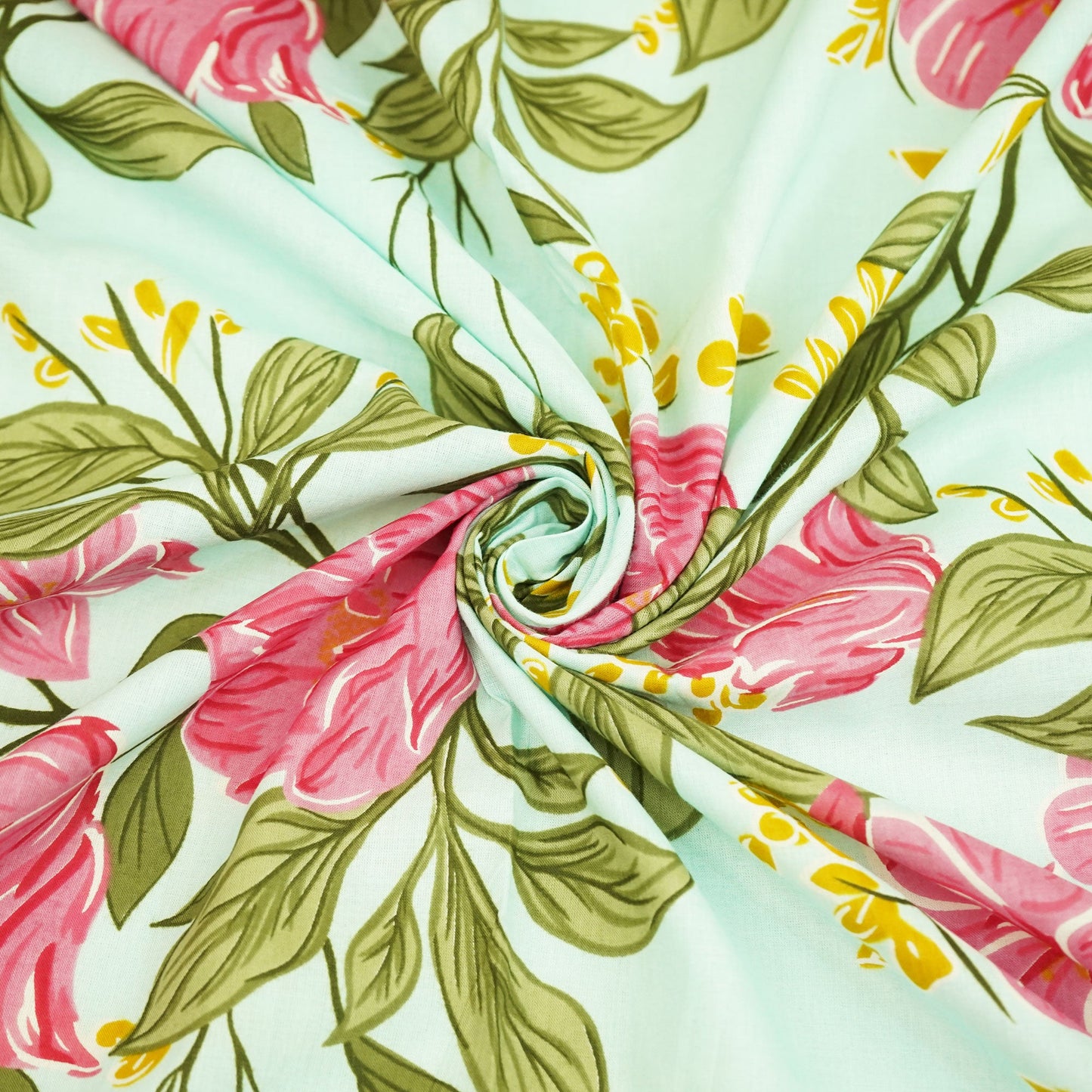 Sea Green Masaba Print Cotton Fabric HP-24263