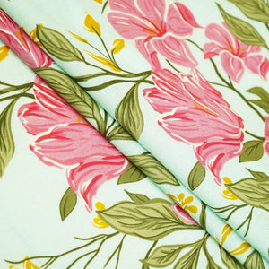 Sea Green Masaba Print Cotton Fabric HP-24263