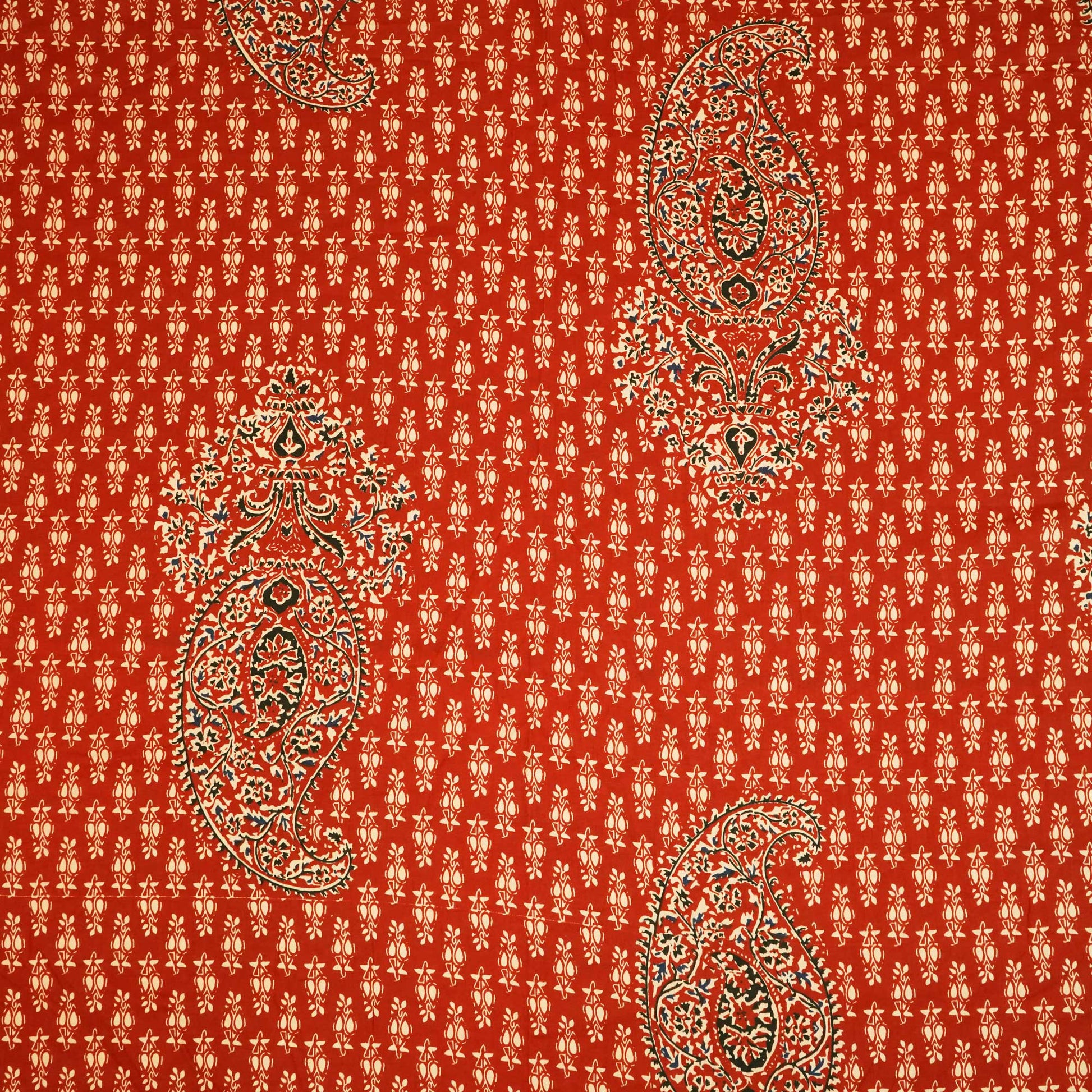 Brick Red Handblock Print Cotton Fabric HP-24268
