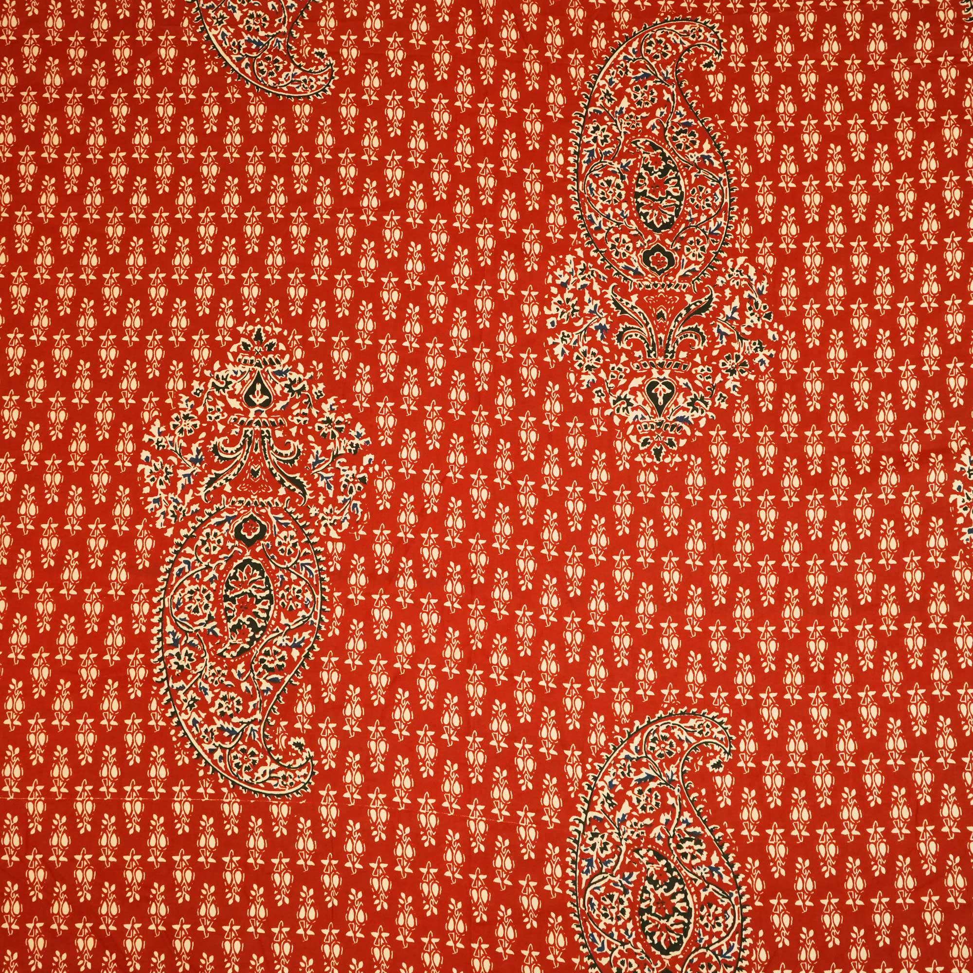 Brick Red Handblock Print Cotton Fabric HP-24268
