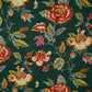 Dark Green Floral Handblock Print Cotton Fabric HP-24272