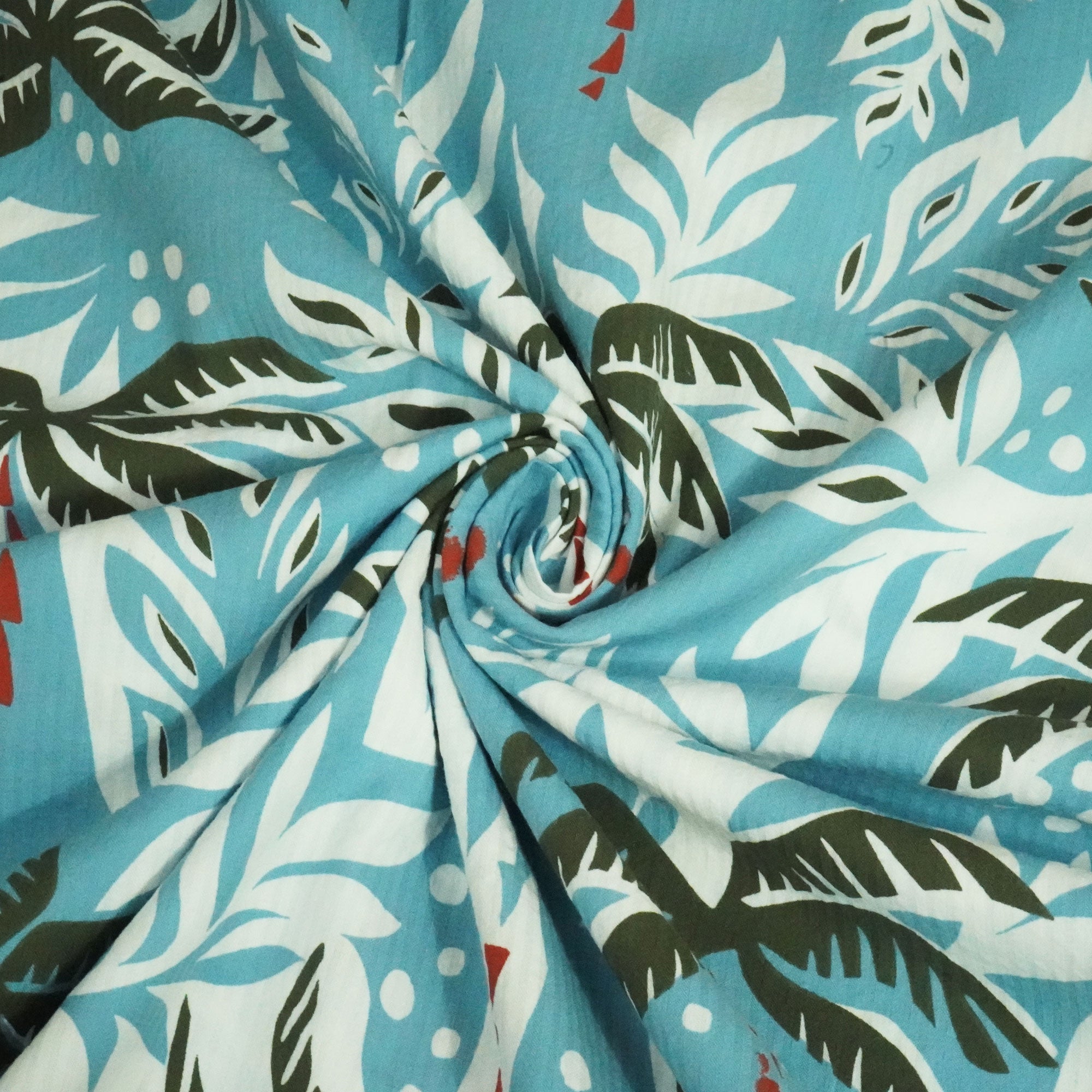 Sky Blue Seer Suker Cotton Fabric LSF-24276