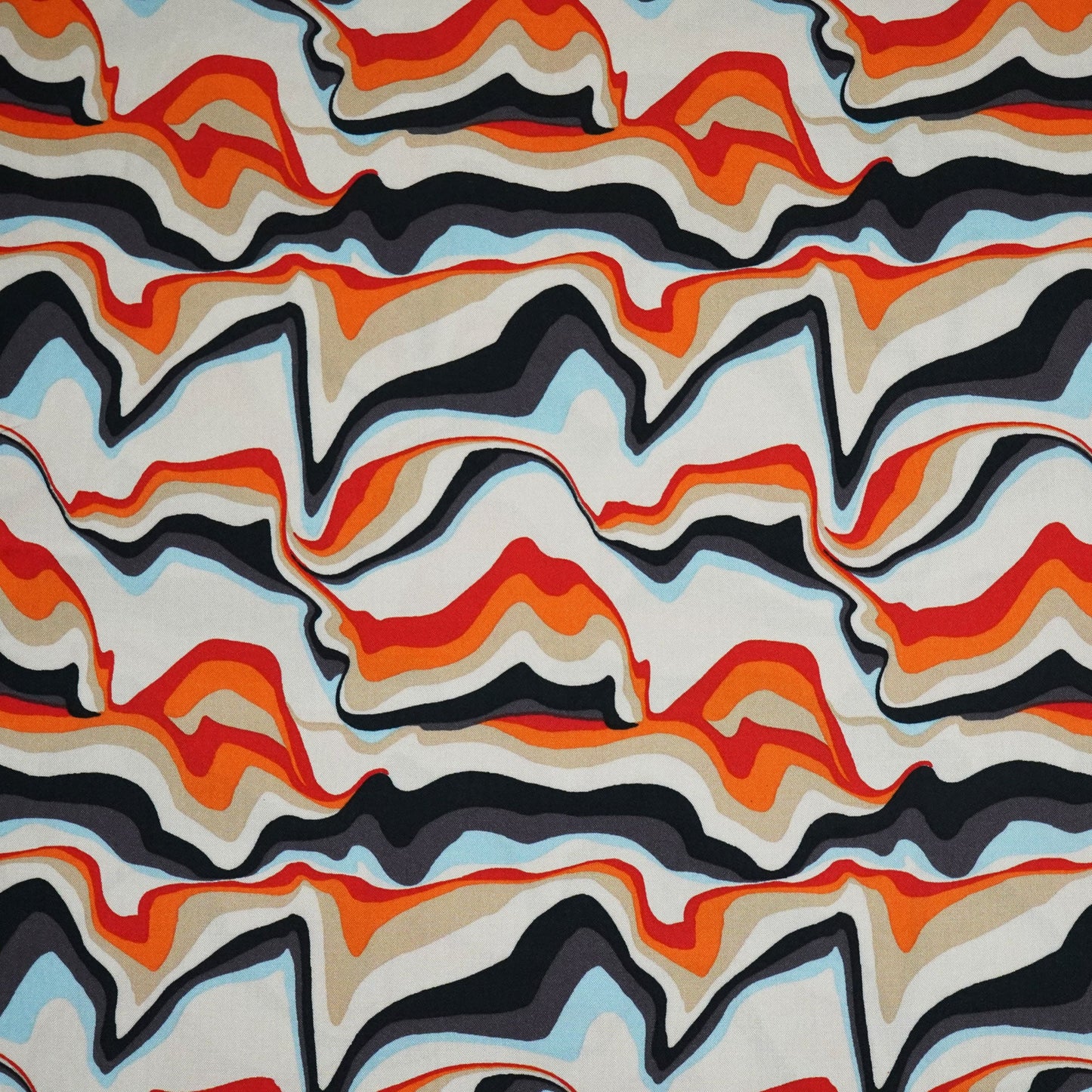 Beige Abstract Print Rayon Fabric LSF-24292