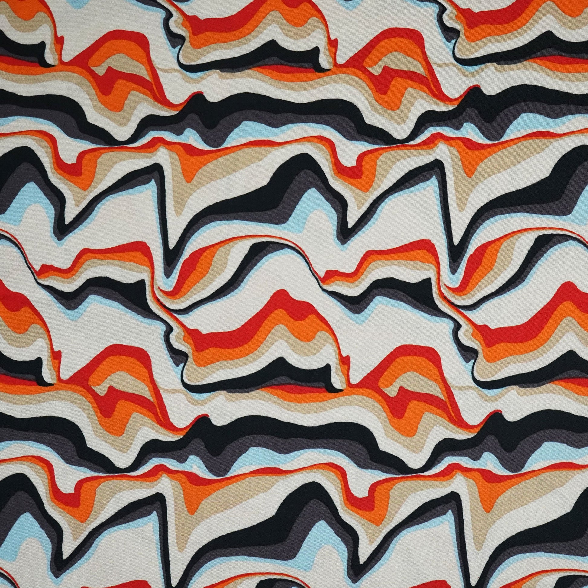 Beige Abstract Print Rayon Fabric LSF-24292