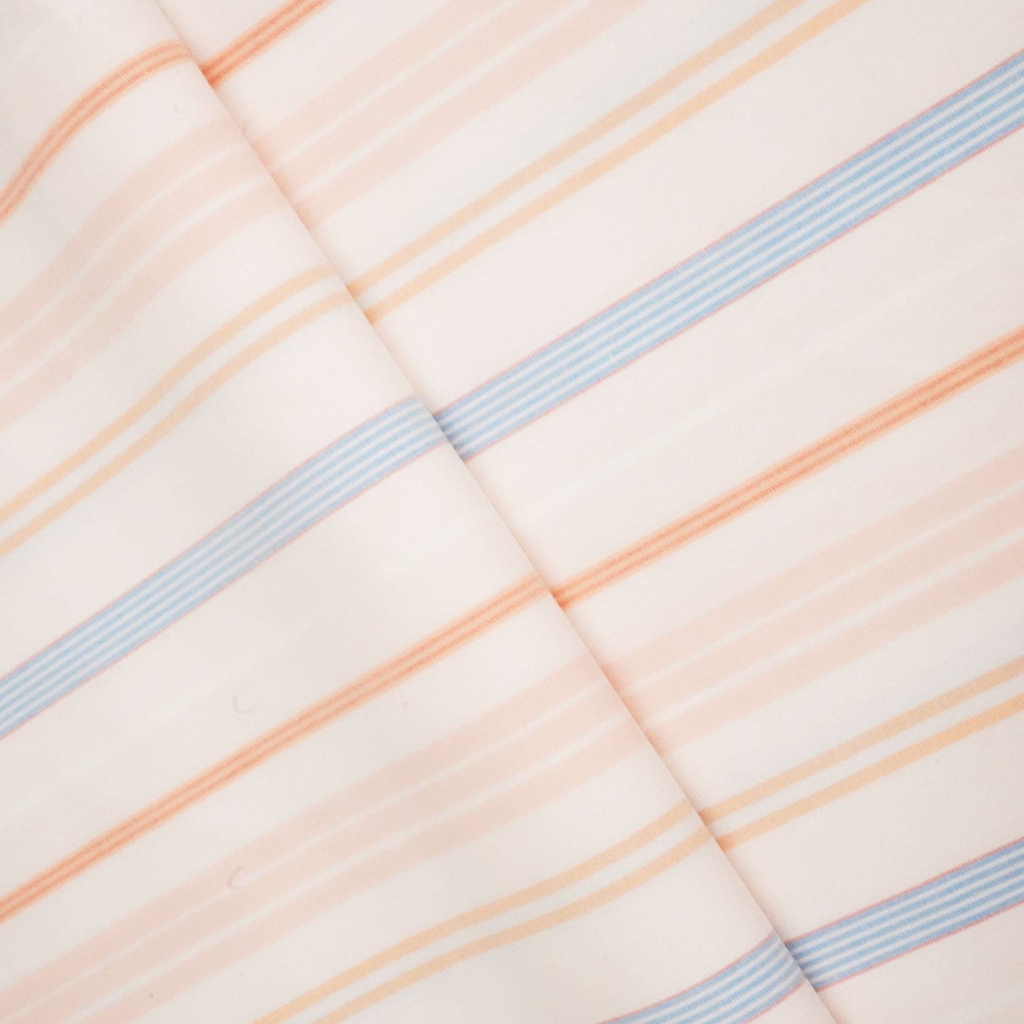 Peach & Blue Stripes Print Poplin Fabric LSF-24303