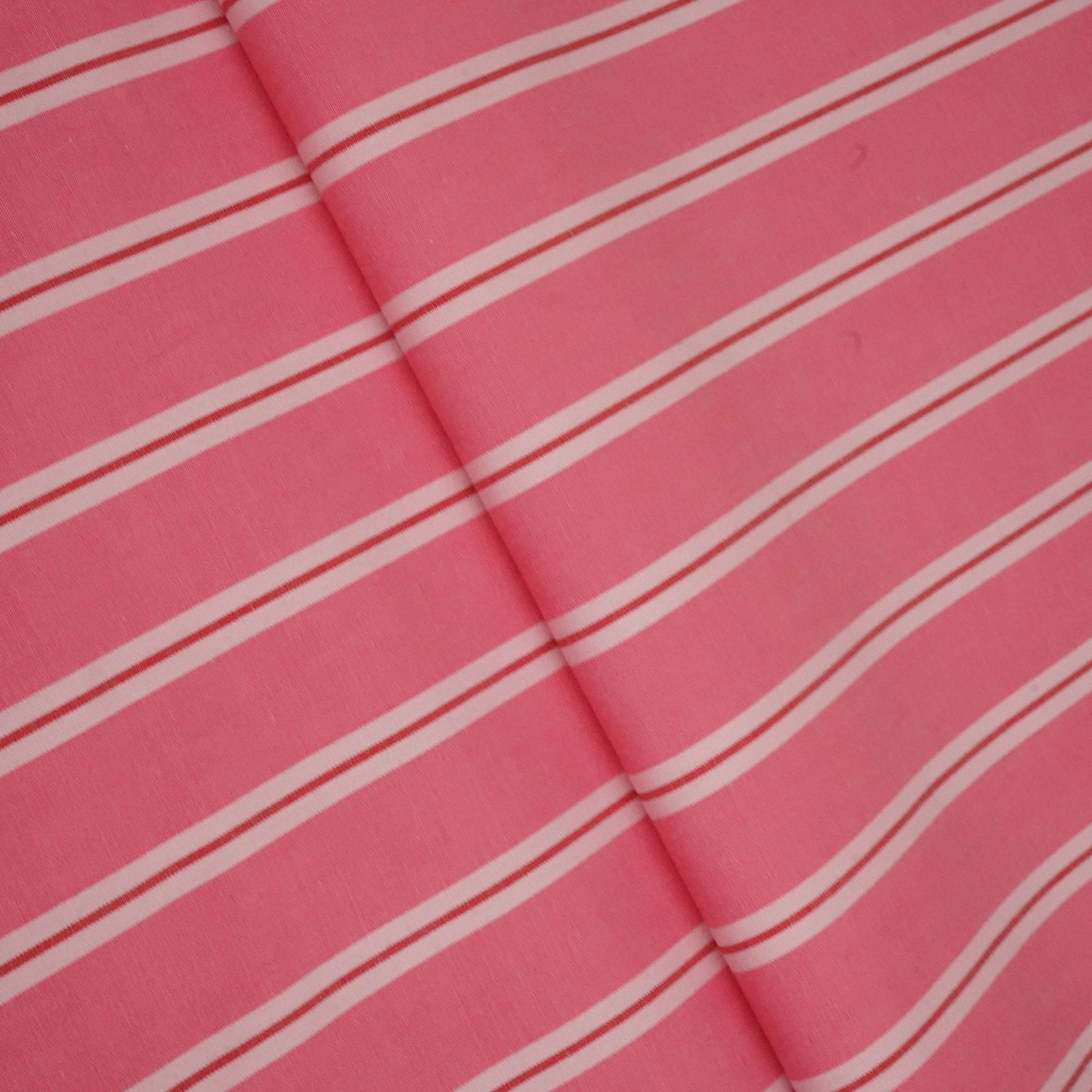Pink Stripes Print Poplin Fabric LSF-24311