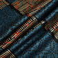 Blue Abstract Ajrakh Print Modal Satin Fabric ASK-24313