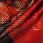 Red Abstract Ajrakh Print Modal Satin Fabric ASK-24318