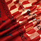 Red Abstract Ajrakh Print Modal Satin Fabric ASK-24319