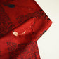 Red Abstract Ajrakh Print Modal Satin Fabric ASK-24329