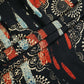 Black Abstract Ajrakh Print Modal Satin Fabric ASK-24343