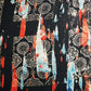 Black Abstract Ajrakh Print Modal Satin Fabric ASK-24343