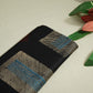 Black Abstract Ajrakh Print Modal Satin Fabric ASK-24346