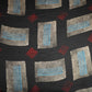 Black Abstract Ajrakh Print Modal Satin Fabric ASK-24346