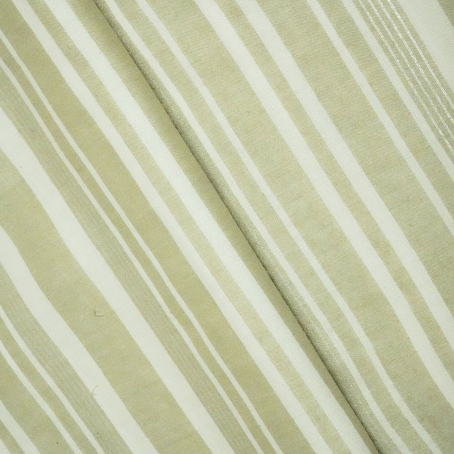 White & Grey Stripes Lurex Print Cotton Linen Fabric RS-24348