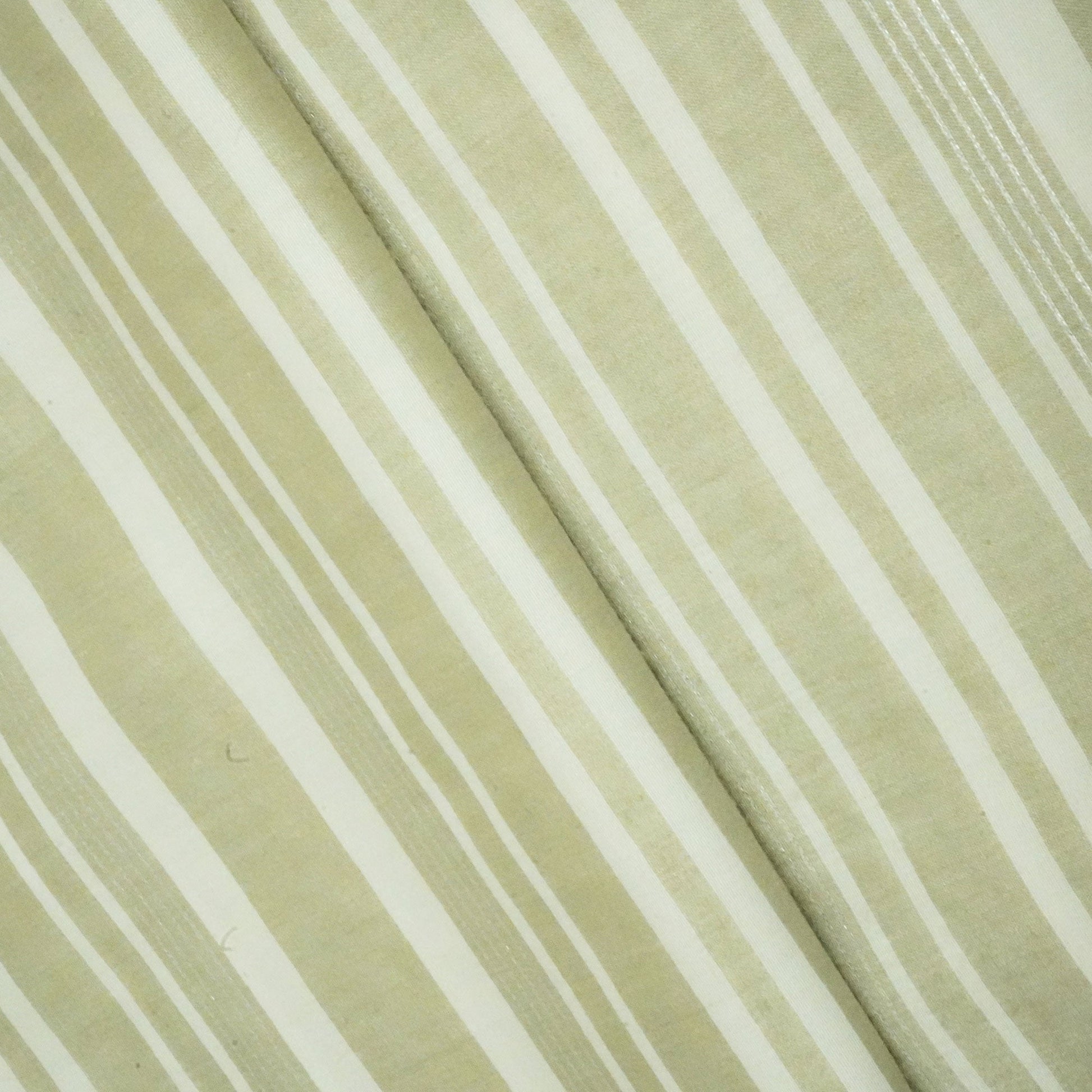 White & Grey Stripes Lurex Print Cotton Linen Fabric RS-24348