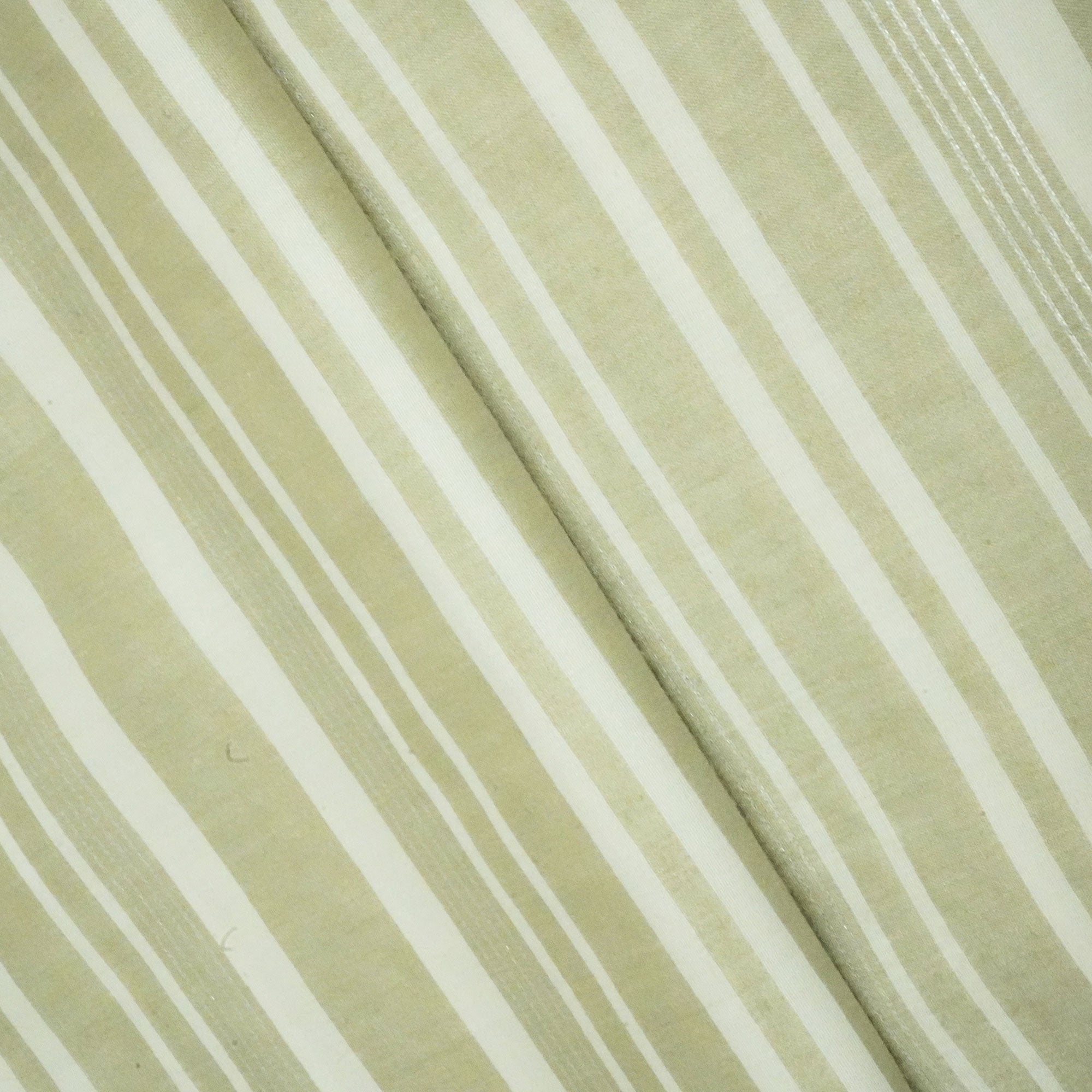 White & Grey Stripes Lurex Print Cotton Linen Fabric RS-24348