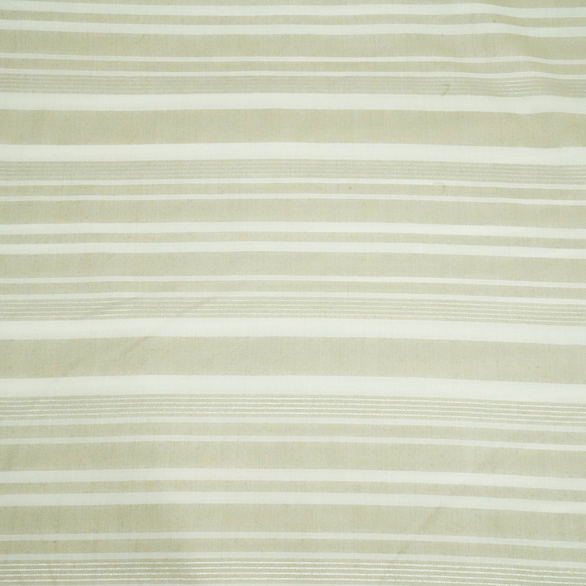White & Grey Stripes Lurex Print Cotton Linen Fabric RS-24348