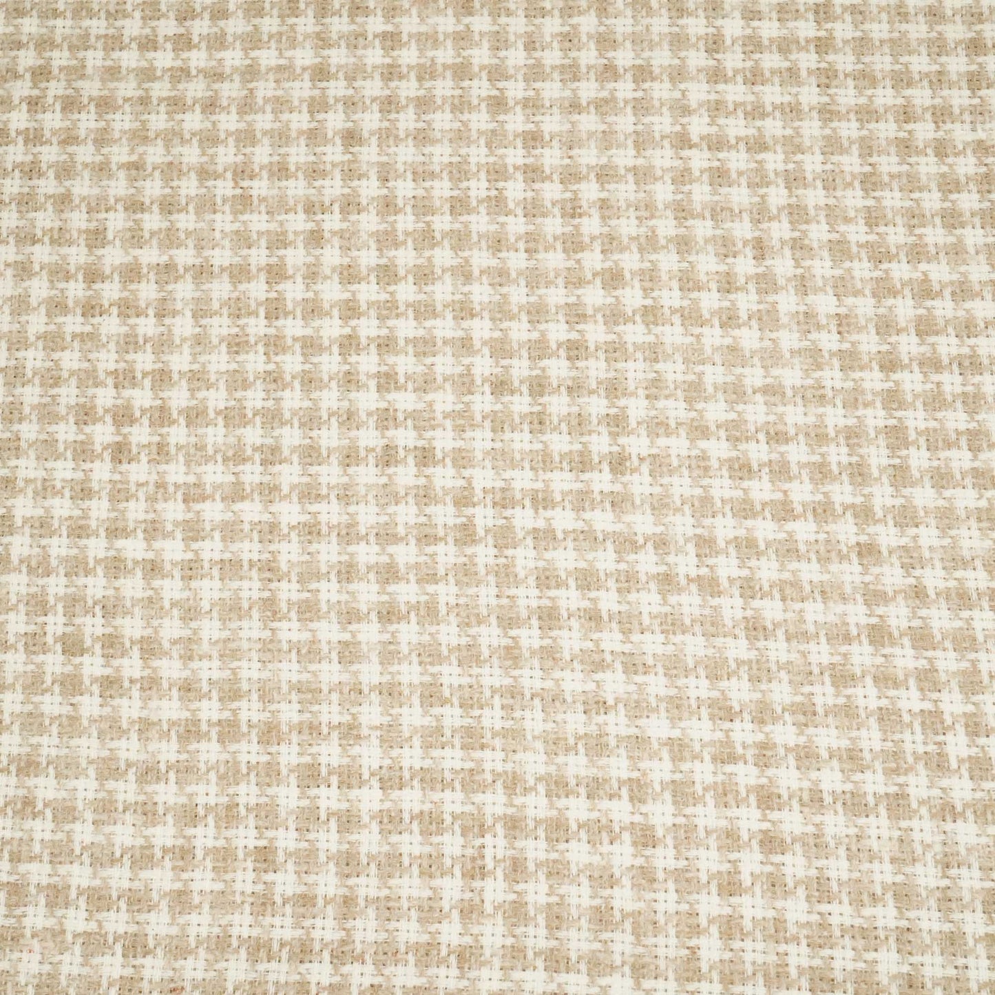 Off White & Beige Geometrical Print Cotton Linen Handloom Fabric RS-24357