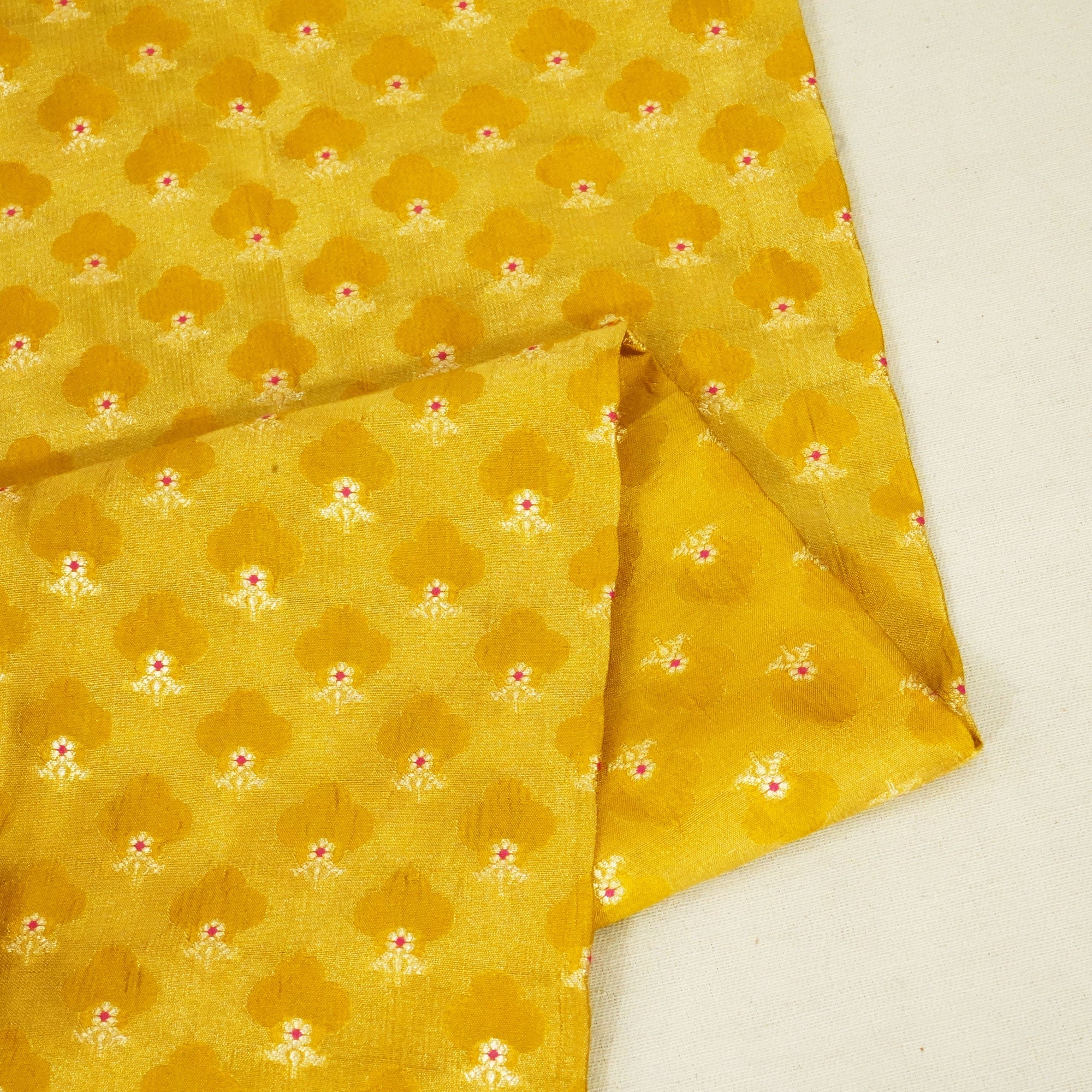 Mustard Mina Booti Dupian Silk Tissue YF-24382