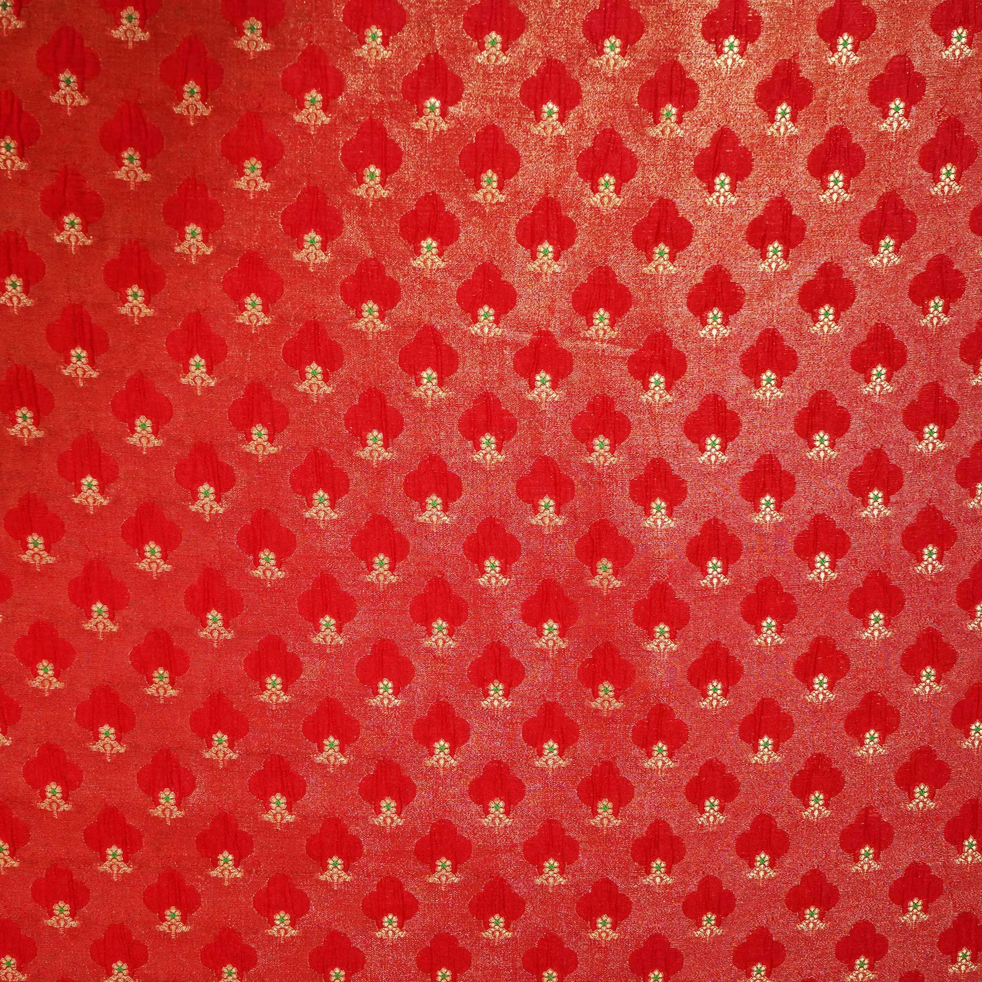 Red Mina Booti Dupian Silk Tissue YF-24384