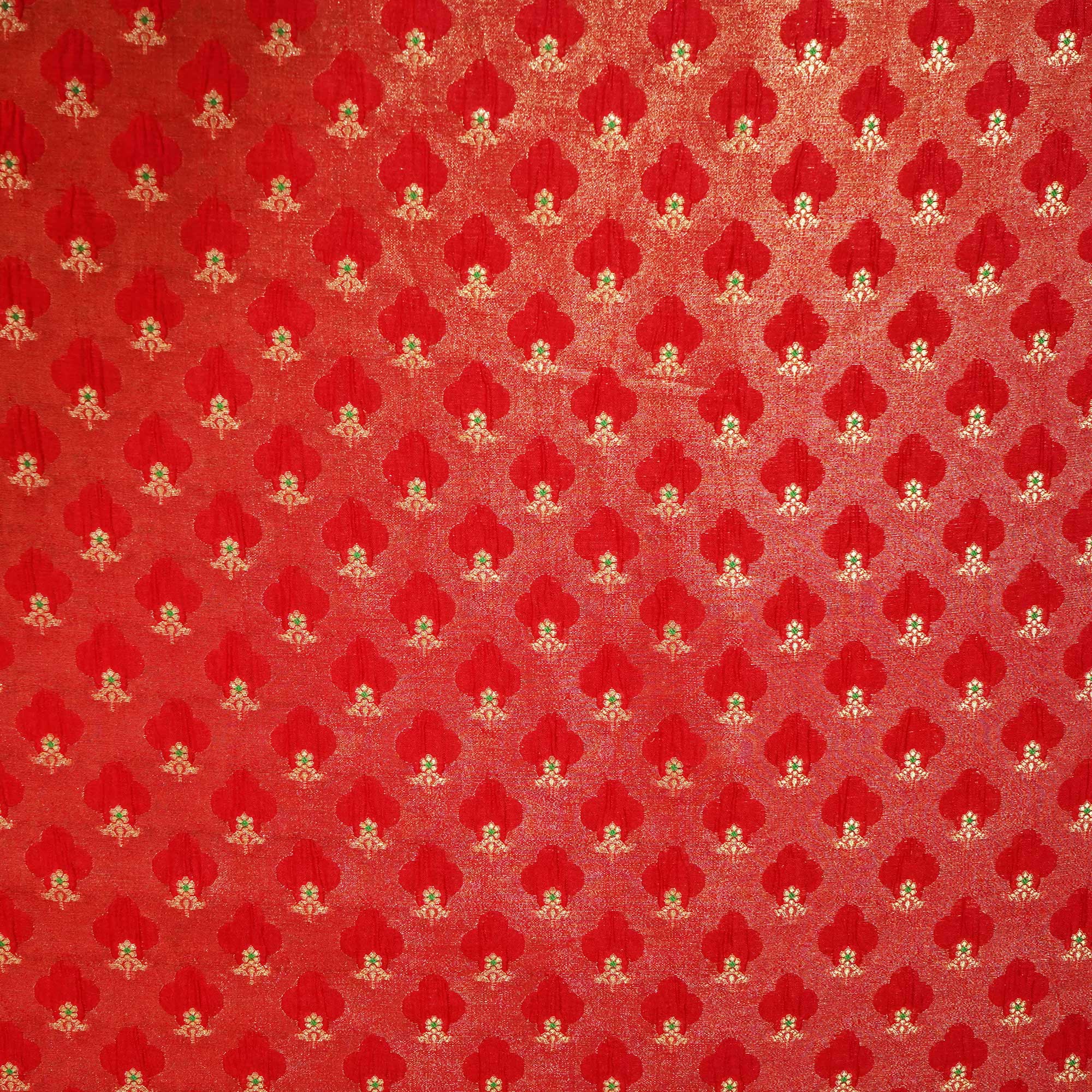 Red Mina Booti Dupian Silk Tissue YF-24384