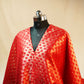 Red Mina Booti Dupian Silk Tissue YF-24384