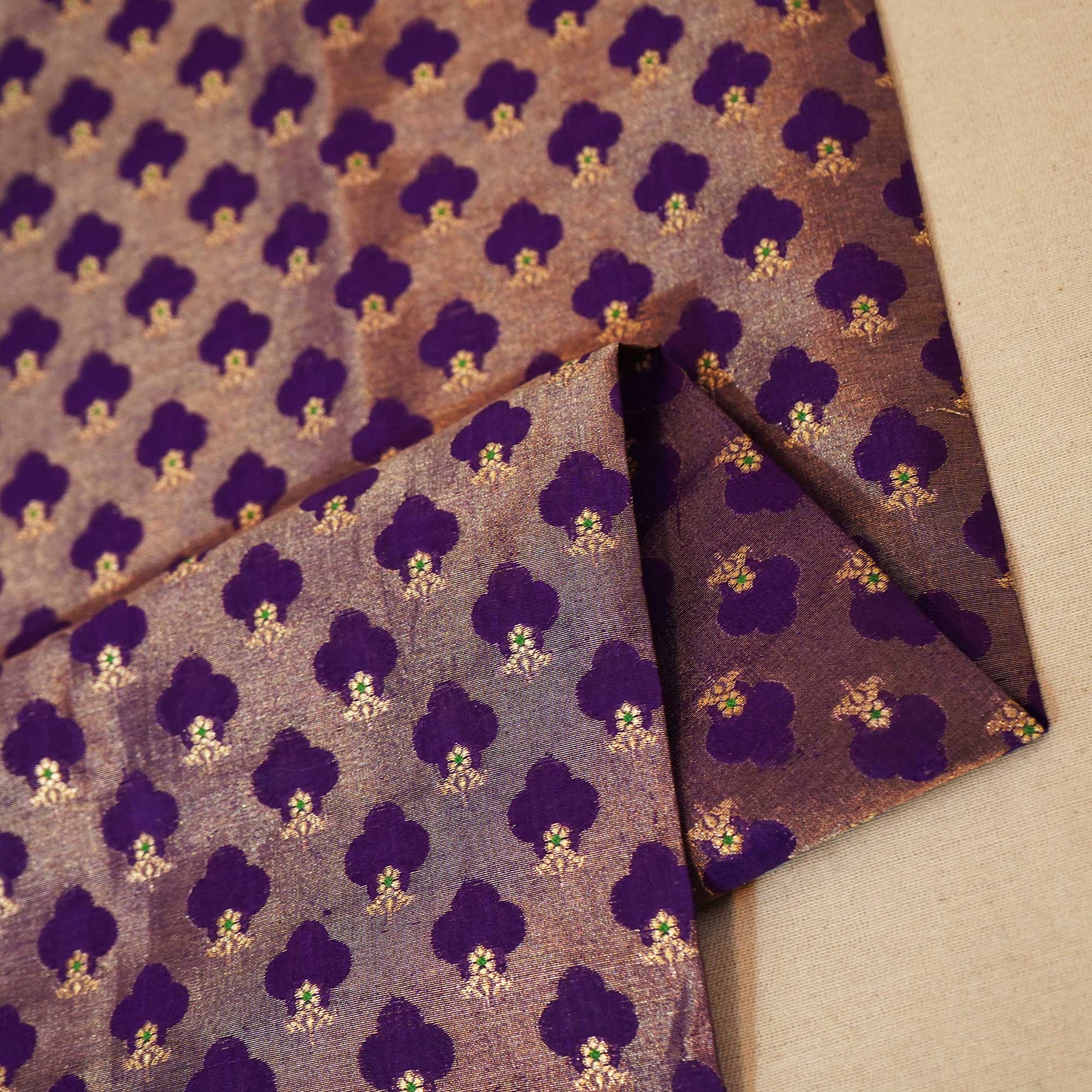 Purple Mina Booti Dupian Silk Tissue YF-24386