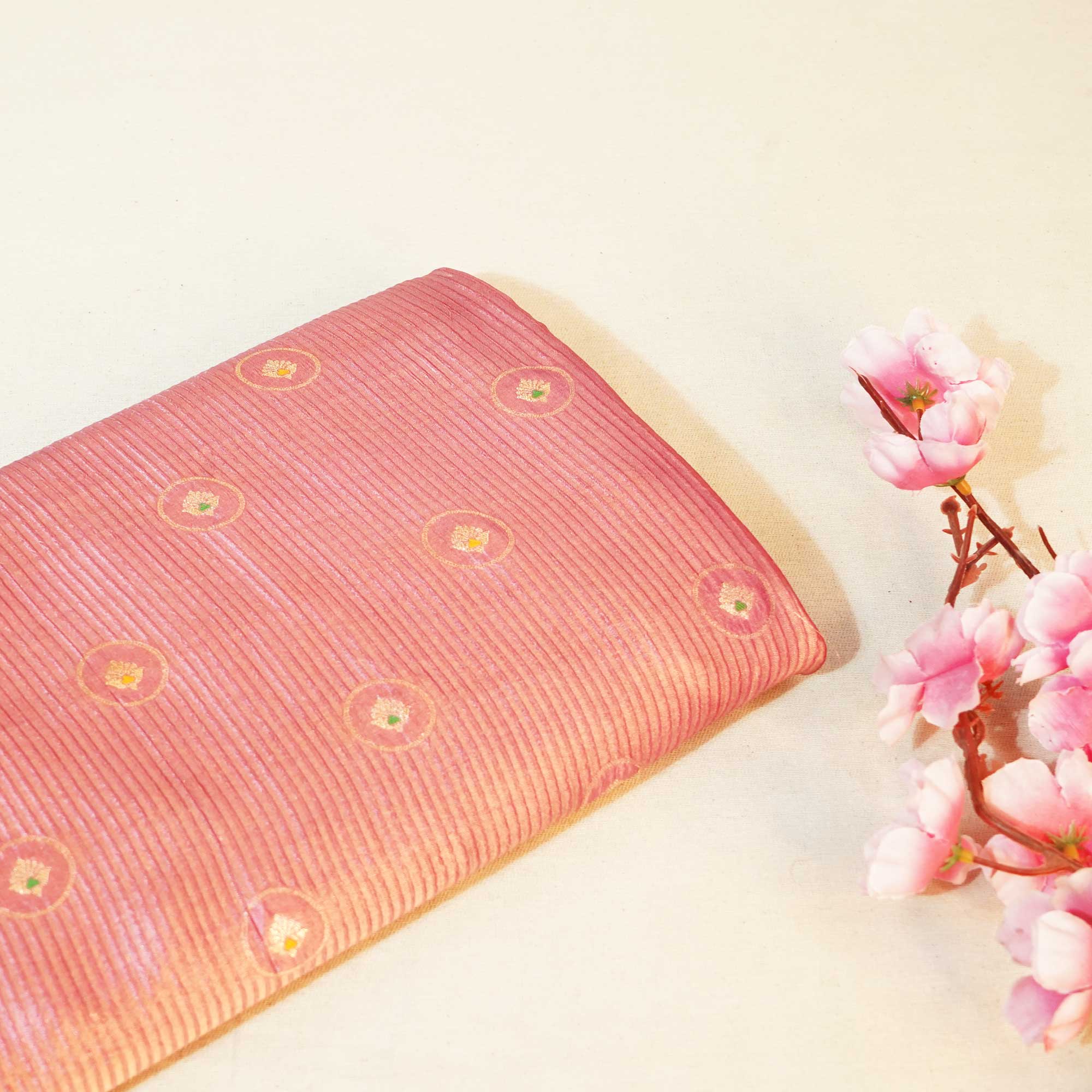 Blush Pink Mina Booti Dupian Silk Tissue YF-24388