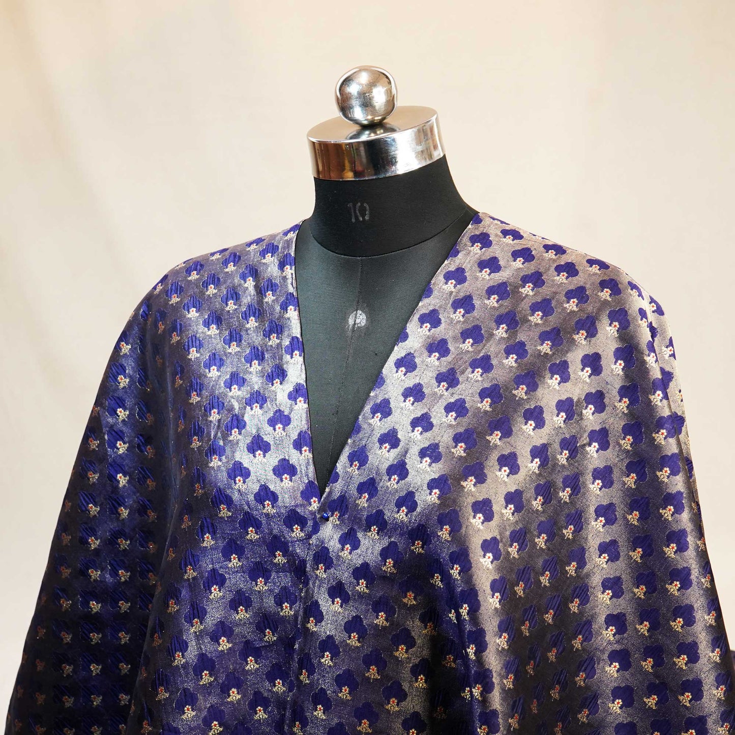 Dark Blue Mina Booti Dupian Silk Tissue YF-24389