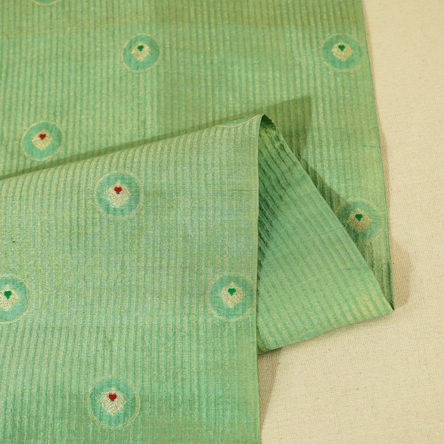 Green Mina Booti Dupian Silk Tissue YF-24390