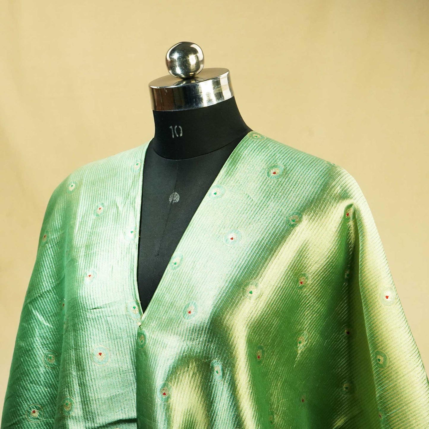 Green Mina Booti Dupian Silk Tissue YF-24390