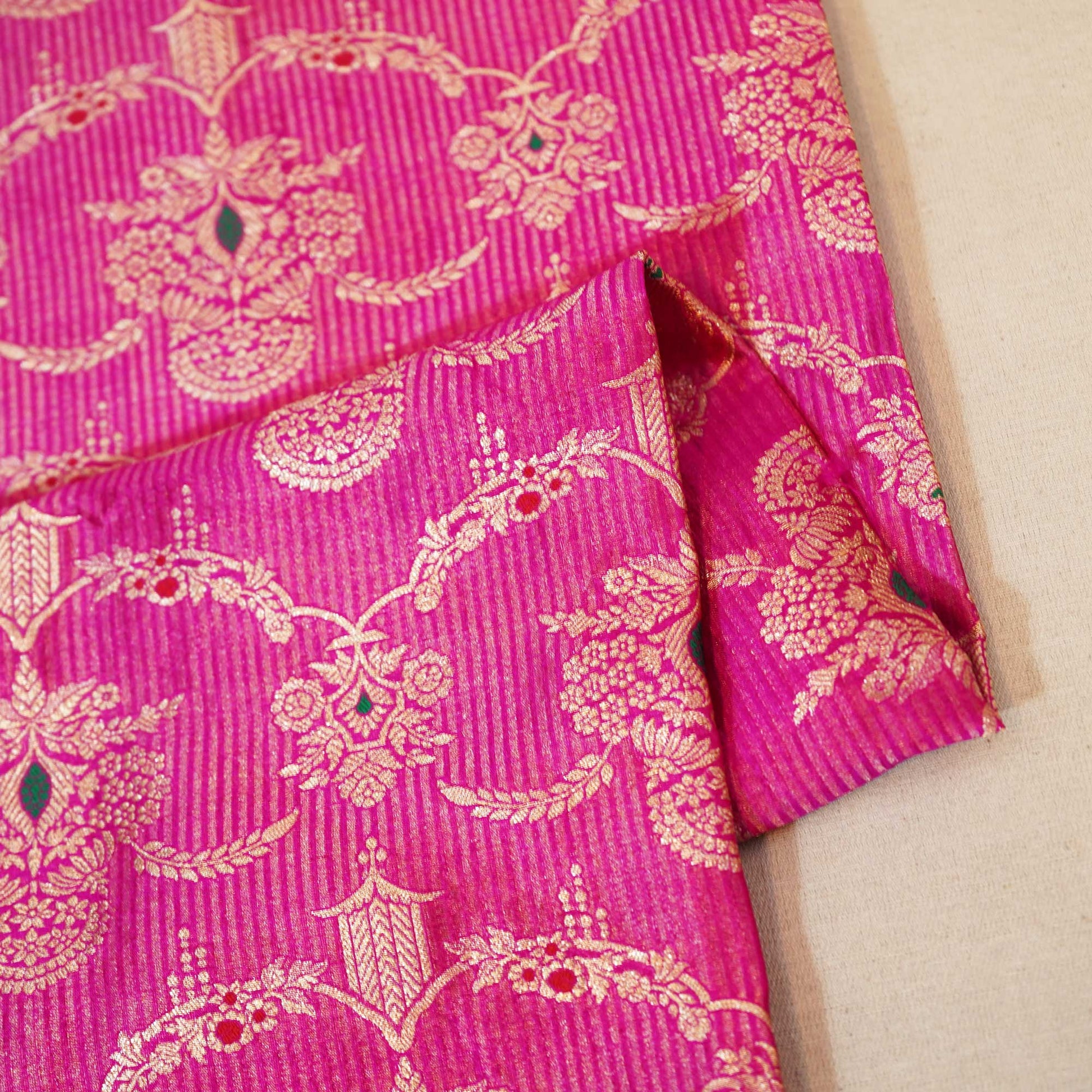 Magenta Mina Jaal Dupian Silk Tissue YF-24391