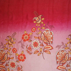 Maroon & Pink Shaded Floral Print Organza Fabric MT-28244 - TradeUNO