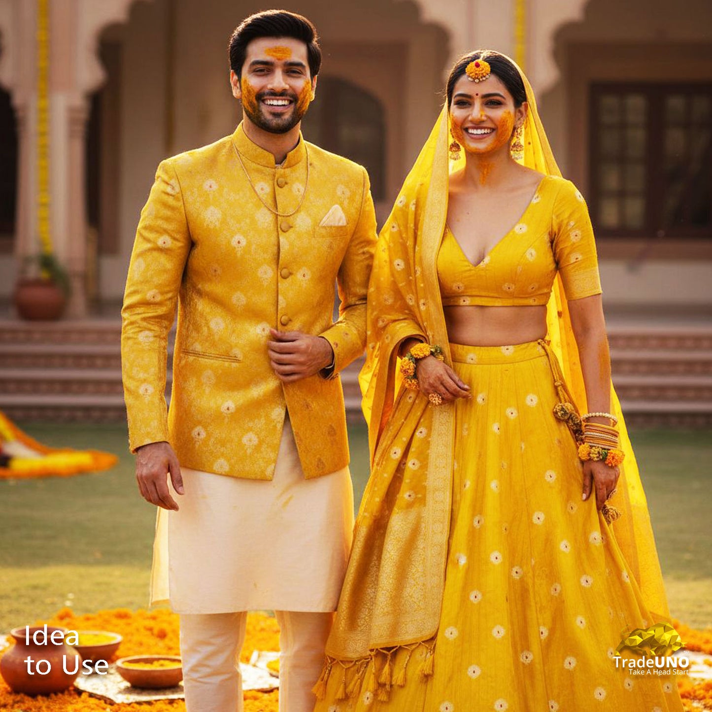 Green Mina Booti Texture Dupion Silk YF-24403