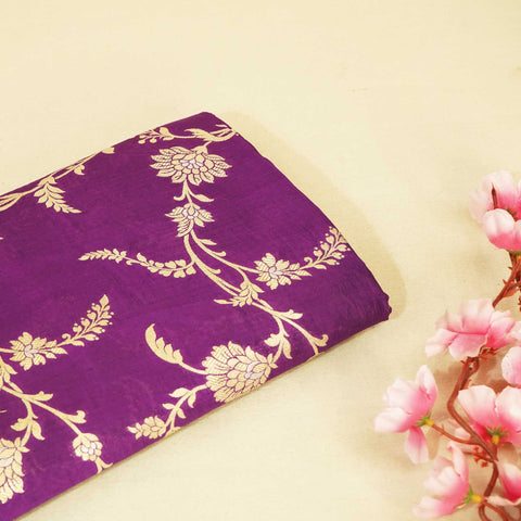 Dark Purple Sona Rupa Jaal Dupian Silk Tissue YF-24409