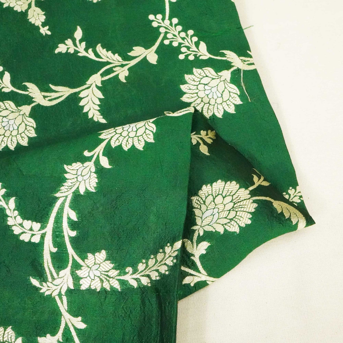 Dark Green Sona Rupa Jaal Dupian Silk Tissue YF-24410