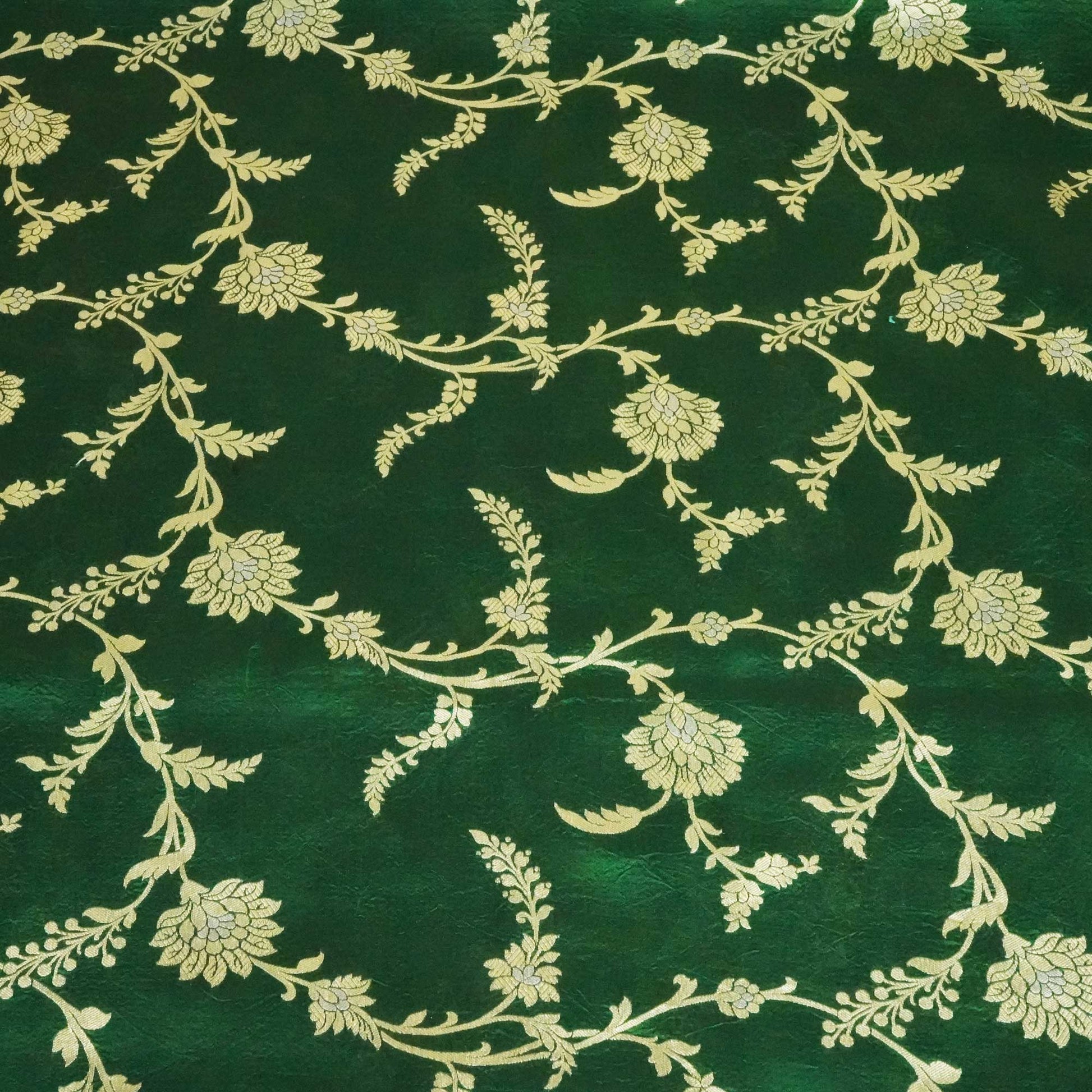 Dark Green Sona Rupa Jaal Dupian Silk Tissue YF-24410