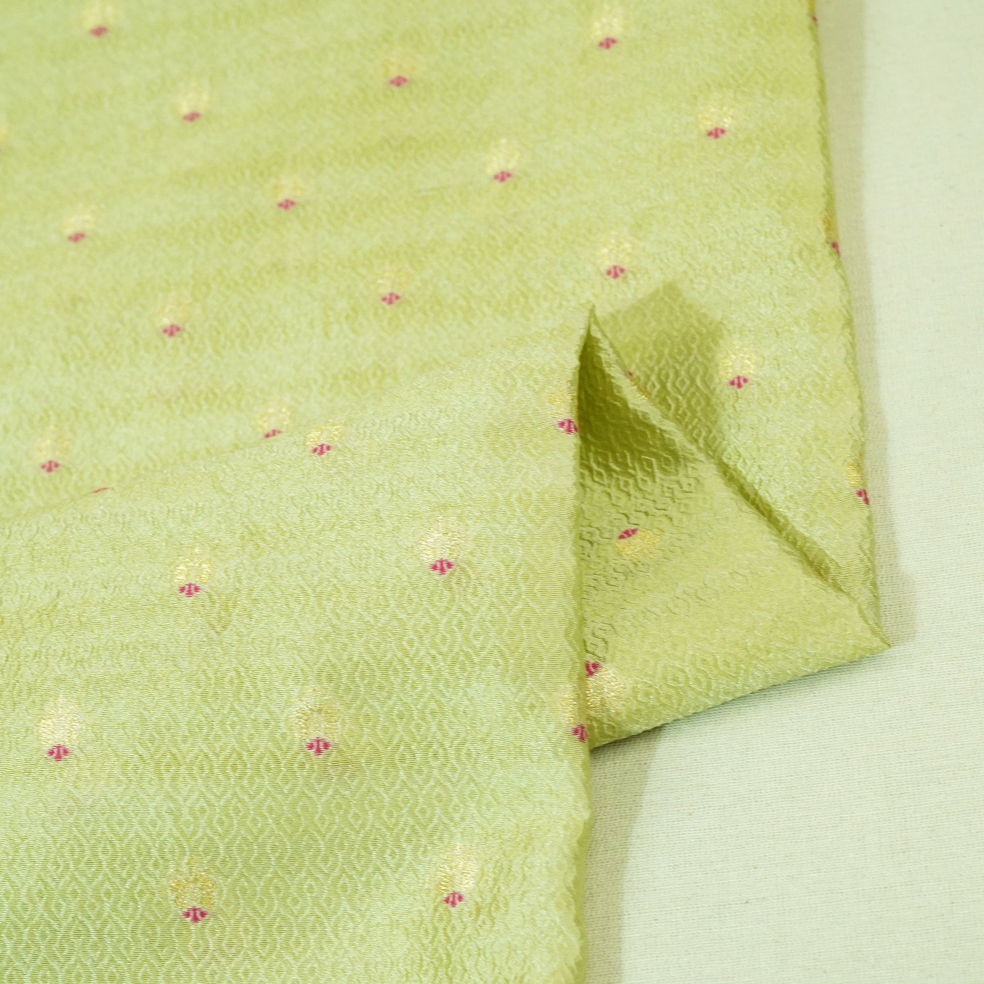 Green Mina Booti Texture Dupion Silk YF-24411