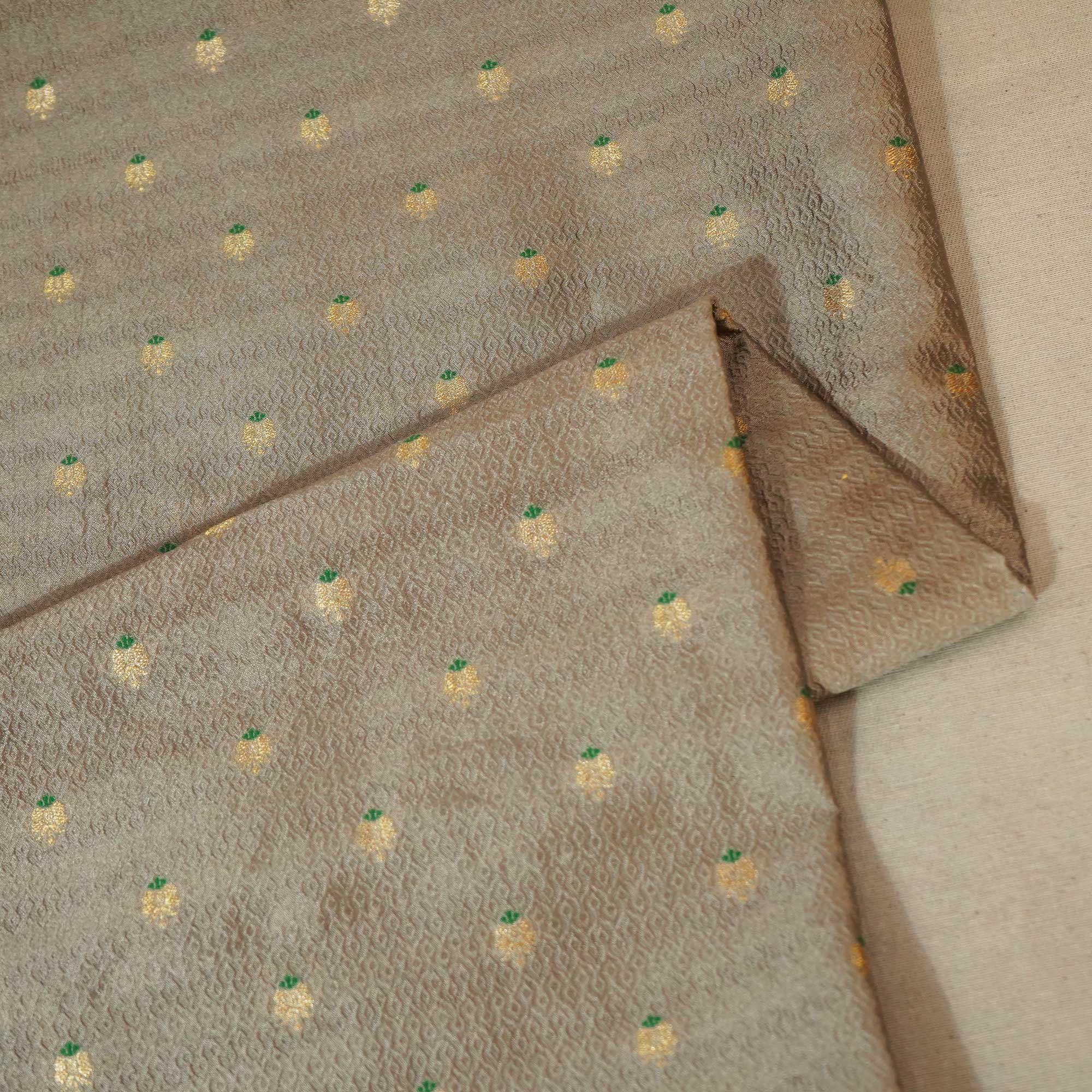 Grey Mina Booti Texture Dupion Silk YF-24412